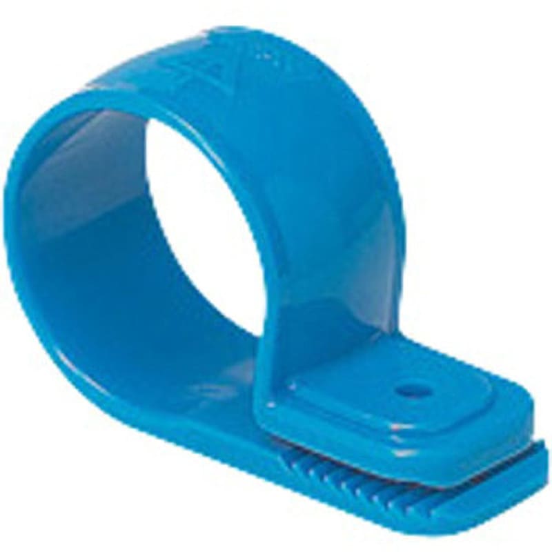 KTK-S-B ワニグチ片サドル 未来工業 ブルー色 適合径25～32mm 1箱(20本