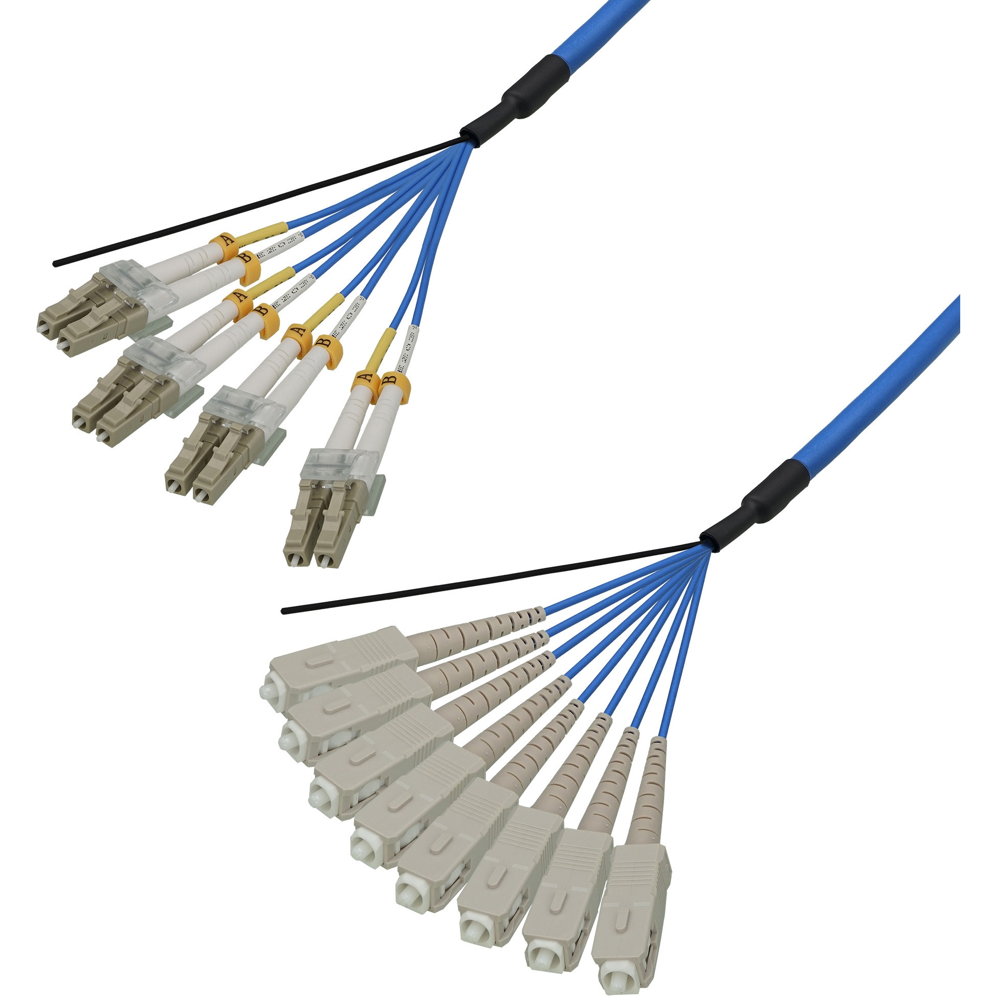 DFC-MMDLCSC-RMT81(40M) 光ファイバーケーブル (マルチモード/LC-SC/屋内用(補強)/8芯) ダイヤトレンド 補強タイプ LCコネクタ-SCコネクタ 40m
