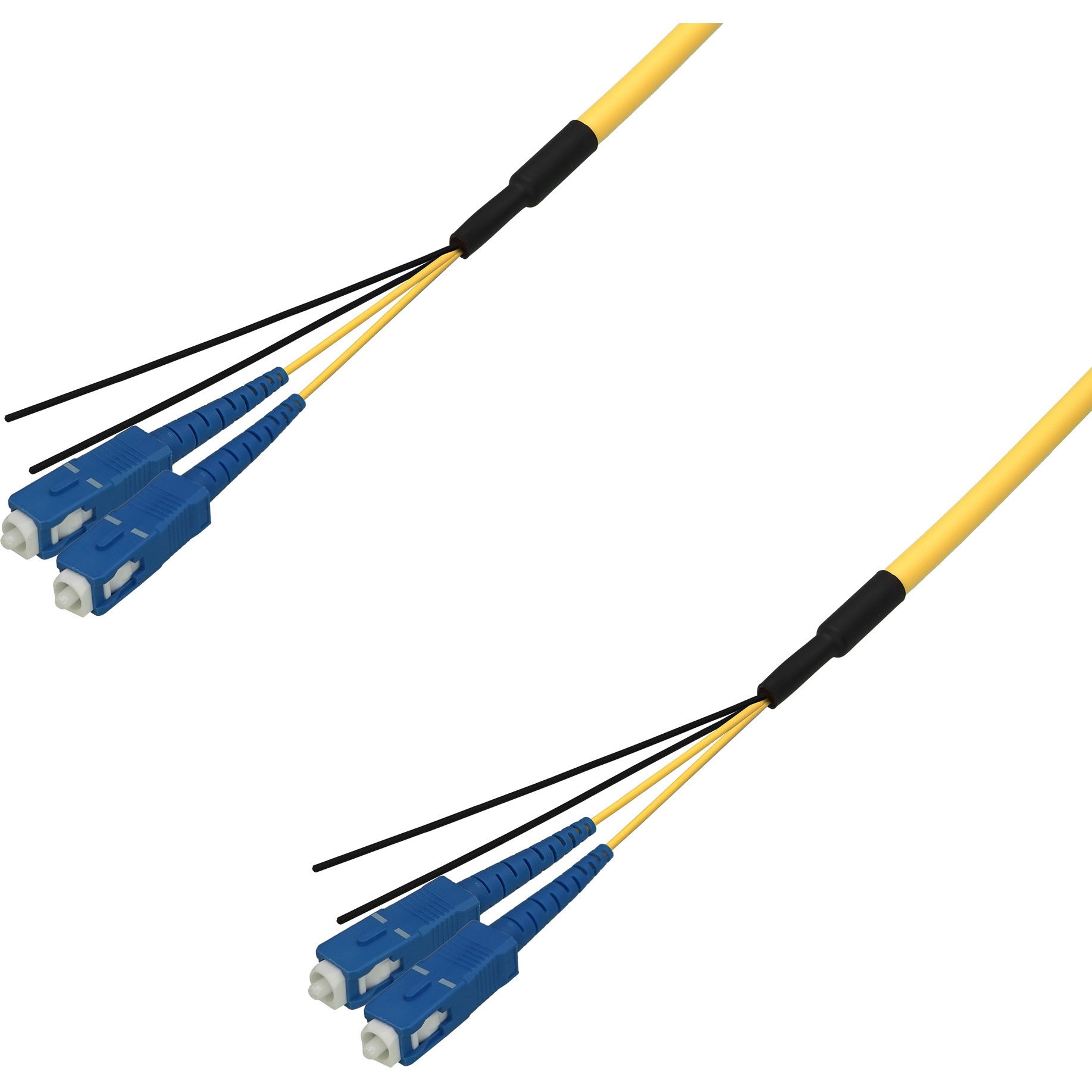 DFC-SMSCSC-RMT21(2M) 光ファイバーケーブル (シングルモード/SC-SC/屋内用(補強)/2芯) ダイヤトレンド 補強タイプ SCコネクタ-SCコネクタ イエロー色