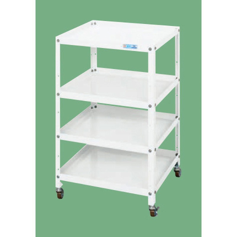 SPW-04W スペシャルワゴン(抗菌パールホワイト/ナイロンウレタン車) サカエ 4段 奥行500mm高さ810mm  SPW-04W