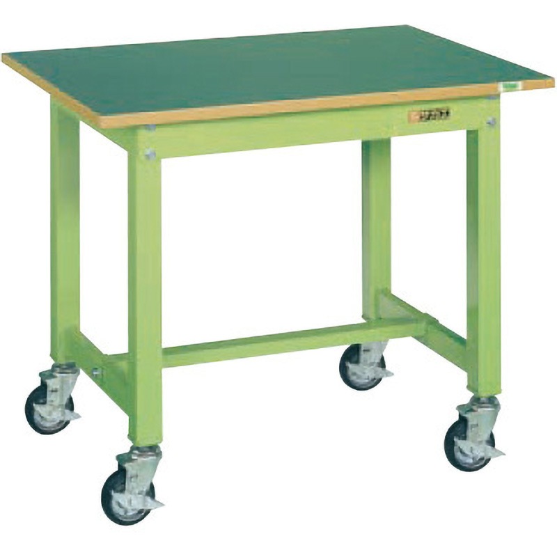CB-096FEN 中量作業台(CB/耐荷重300kg/改正RoHS10対応サカエリューム天板/H740/キャスター付) サカエ グリーン サカエグリーン 間口900mm奥行600mm  CB-096FEN
