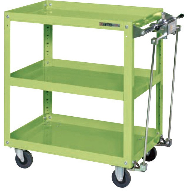 EKR-200HB スーパーワゴン(EKR/W750×D500/ゴム車/ハンドブレーキ付) サカエ 自在S付2・固定2キャスター サカエグリーン 35,737円