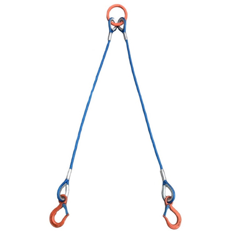 2.0tx2.5m 2点吊カラーワイヤ Vフック付 1セット 中村工業 【通販