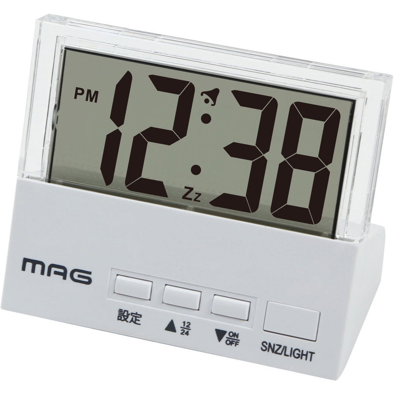 T-762 WH-Z MAG目覚まし時計 クリアタイム MAG(ノア精密) アラーム対応
