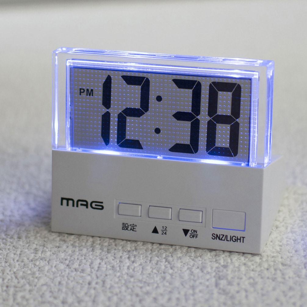 T-762 WH-Z MAG目覚まし時計 クリアタイム MAG(ノア精密) アラーム対応