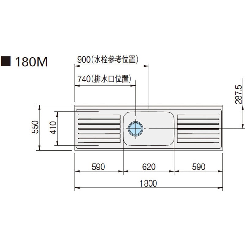 T4B-180MR 流し台 さくら クリナップ 間口1800mm - 【通販モノタロウ】