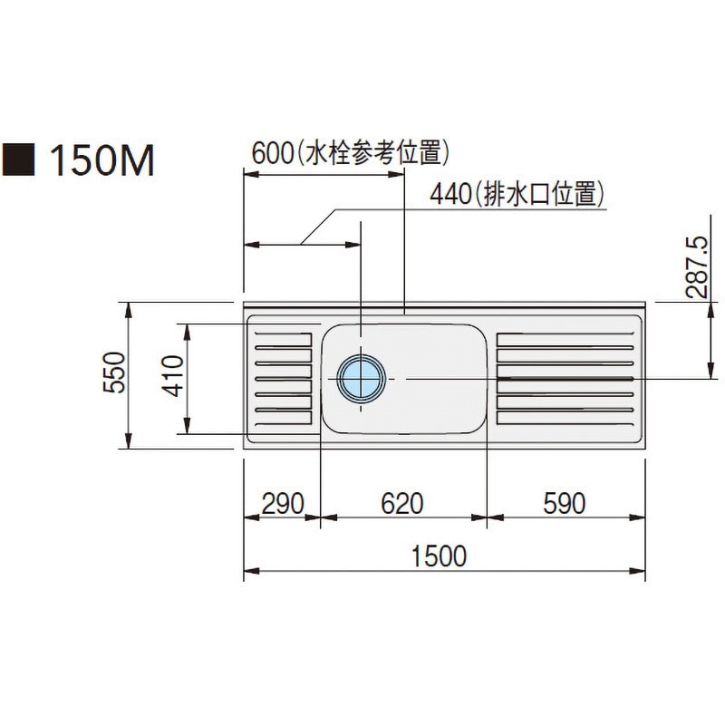 TAY-150ML 流し台 さくら クリナップ 間口1500mm - 【通販モノタロウ】