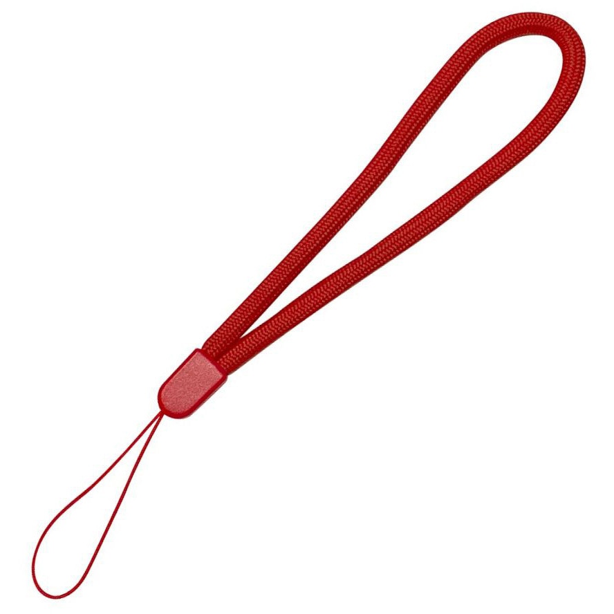 P13056 ハンドストラップ シンプル丸紐タイプ ZATTA レッド色 長さ13cm