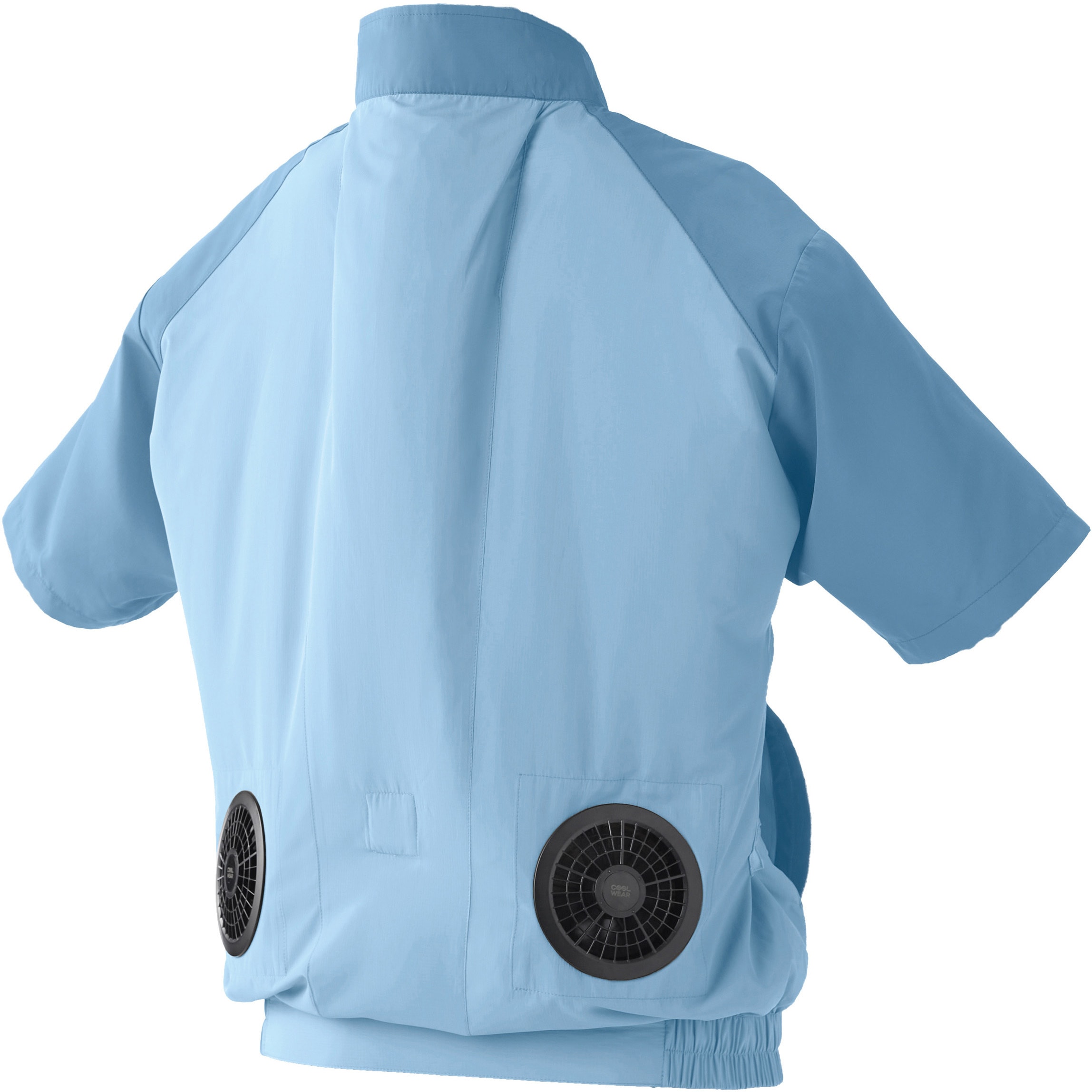 【美品】洗える空調服　ファン付き　半袖 フード無し CCS-L02-A 水色 CCS-L02-A クールウェア 半袖セット フード無し (ファン