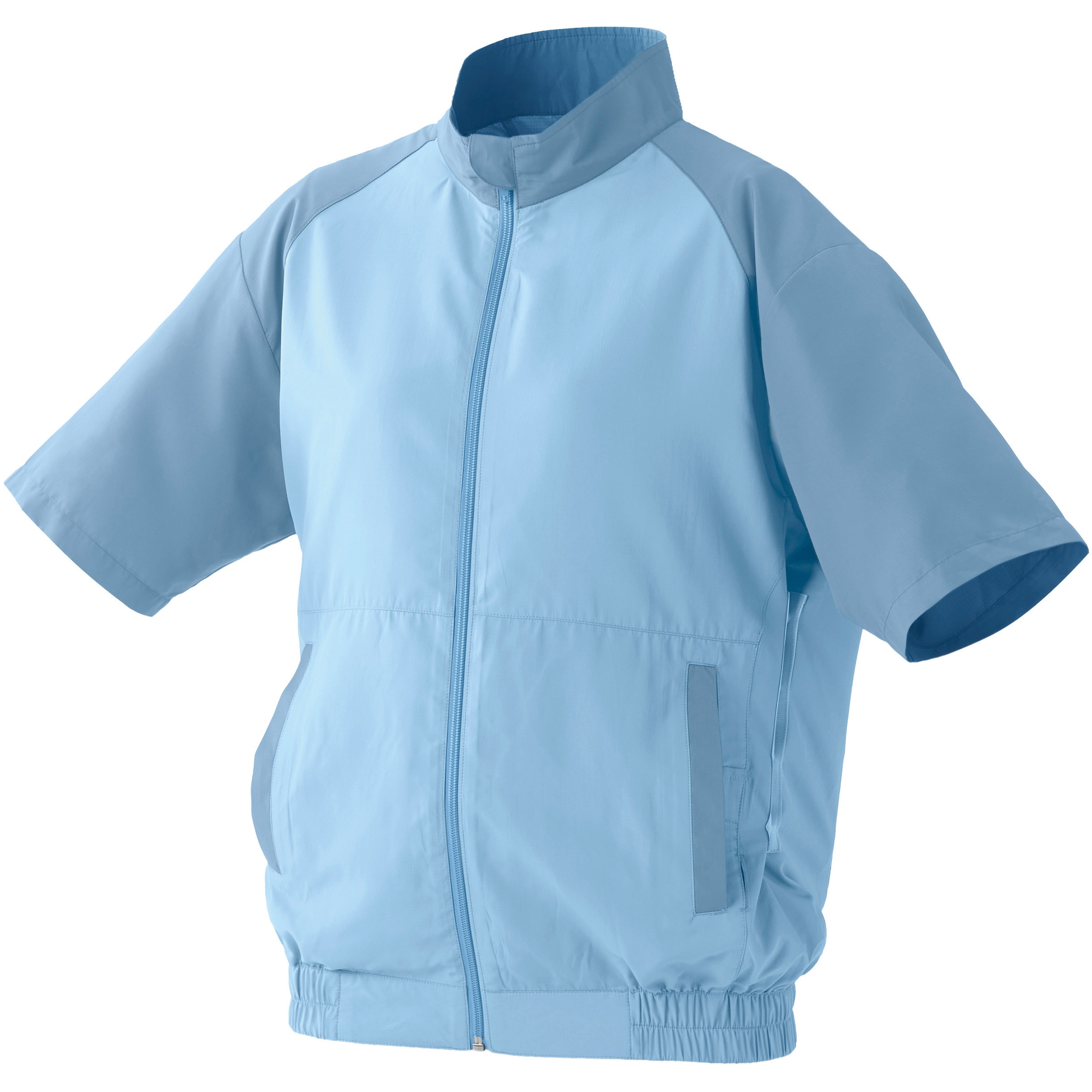 【美品】洗える空調服　ファン付き　半袖 フード無し CCS-L02-A 水色 CCS-L02-A クールウェア 半袖セット フード無し (ファン