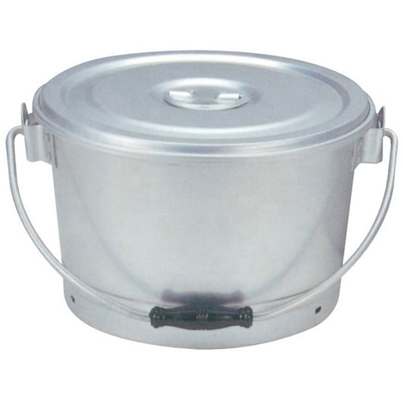 6L(細口) アルミ 一重食缶バケツ蓋付(目盛付) 1個 森中製作所 【通販