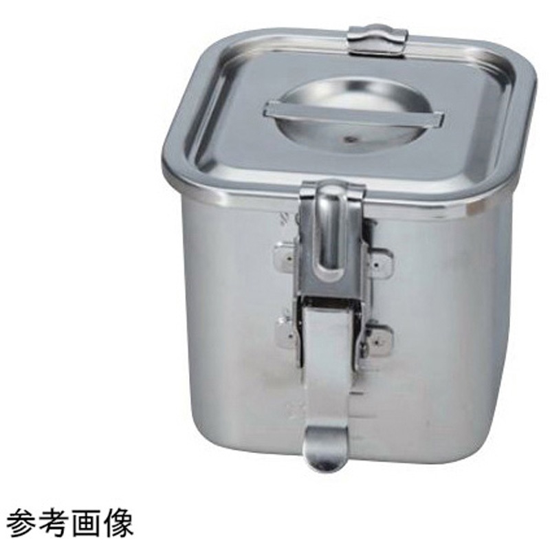 SH-4217D-PF(手無) 18-8目盛付パッキン・フック付 角キッチンポット(フタ付) 1個 SUGICO(スギコ) 【通販モノタロウ】