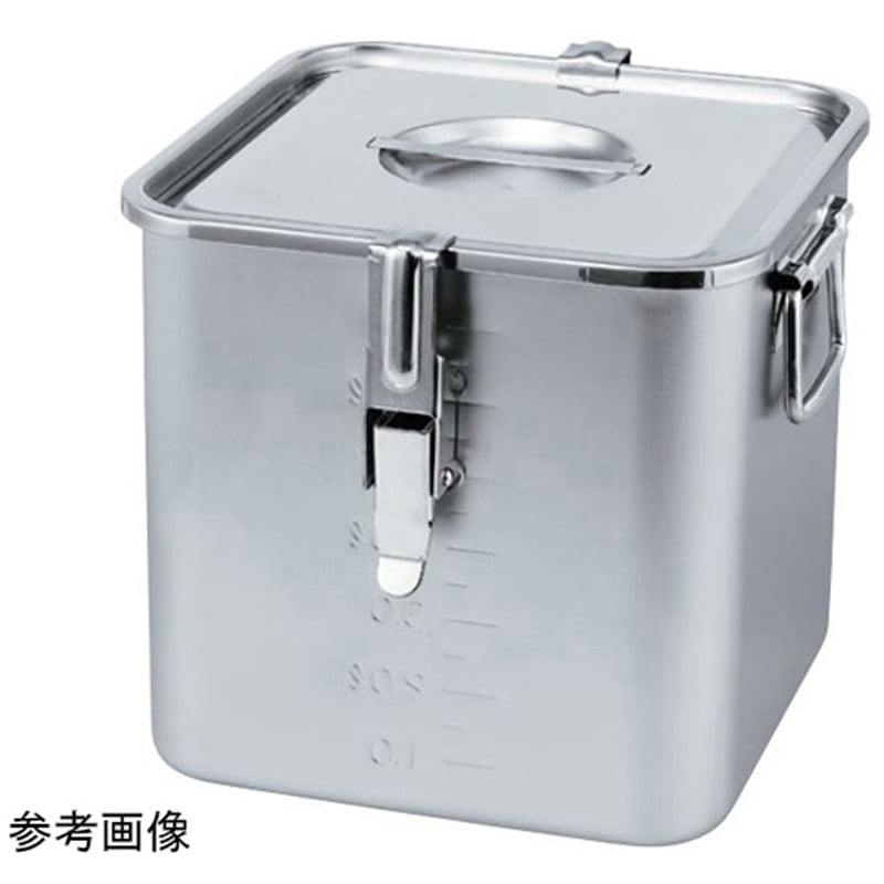 ［59000］ ＵＫ　１８−８　角型　ストックポット　３４　手付 4520785066351 ポイント5倍 UK 18-8 角型 ストックポット 34cm 手付 0059000 三宝産業（取寄品