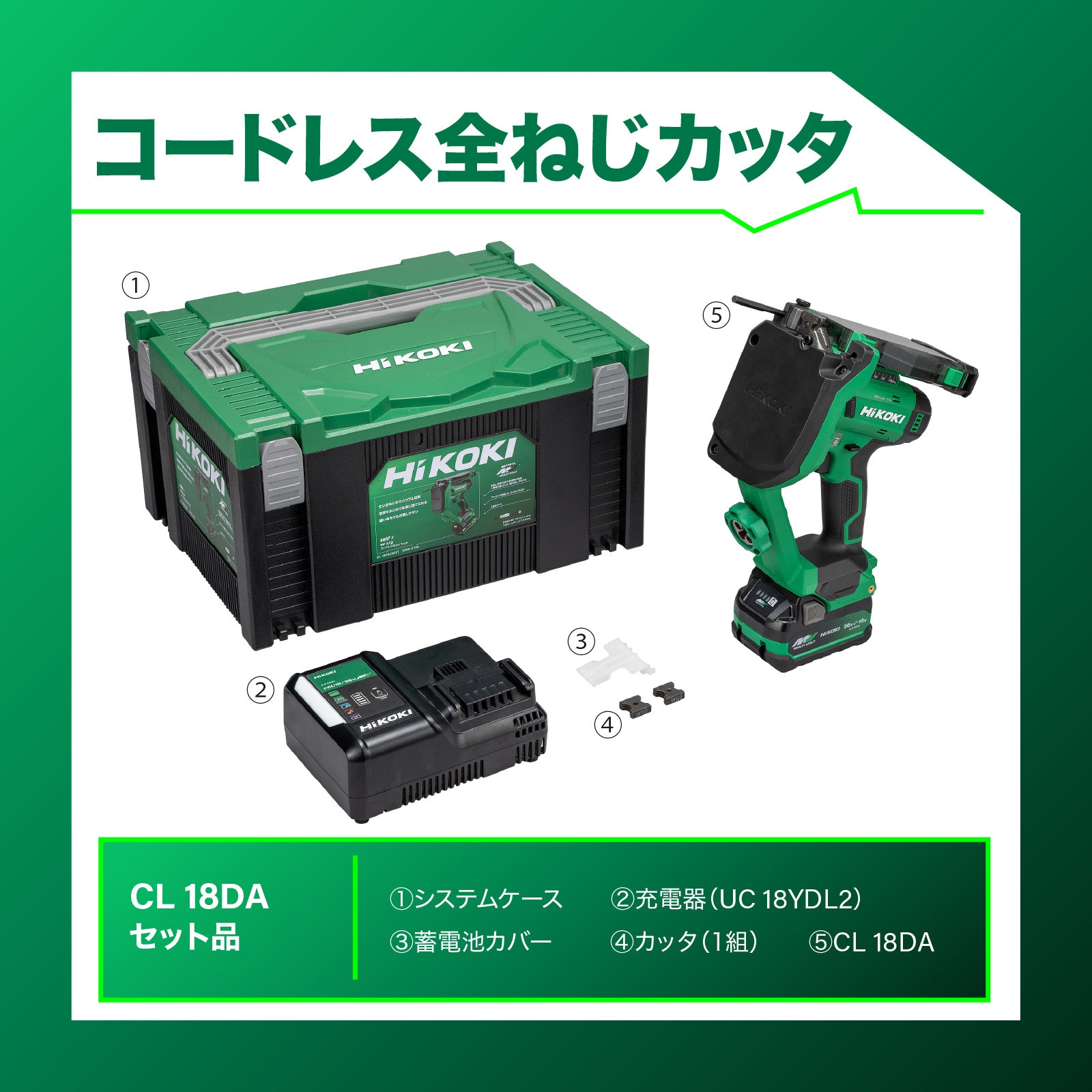 CL18DA XPZ 18V 充電式 全ねじカッタ HiKOKI(旧:日立工機) バッテリー