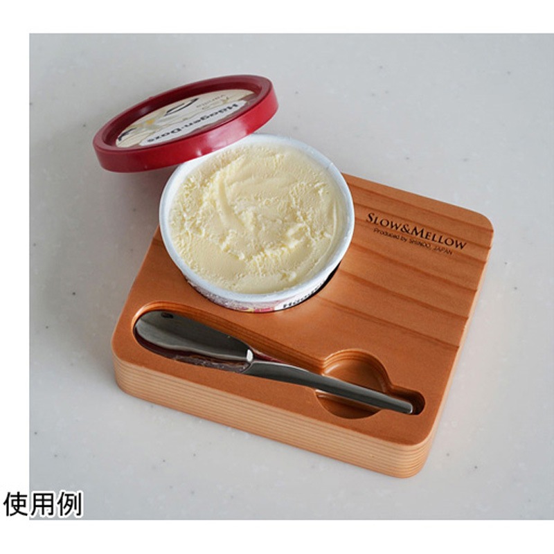 SLOW&MELLOW 銅製アイスクリームスプーン &木製トレー 1個 アズワン 【通販モノタロウ】
