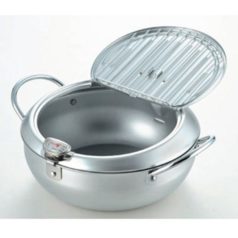 SJ1024(20cm) 味楽亭Ⅱ フタ付天ぷら鍋(温度計付) SJシリーズ 1個 ヨシカワ 【通販モノタロウ】