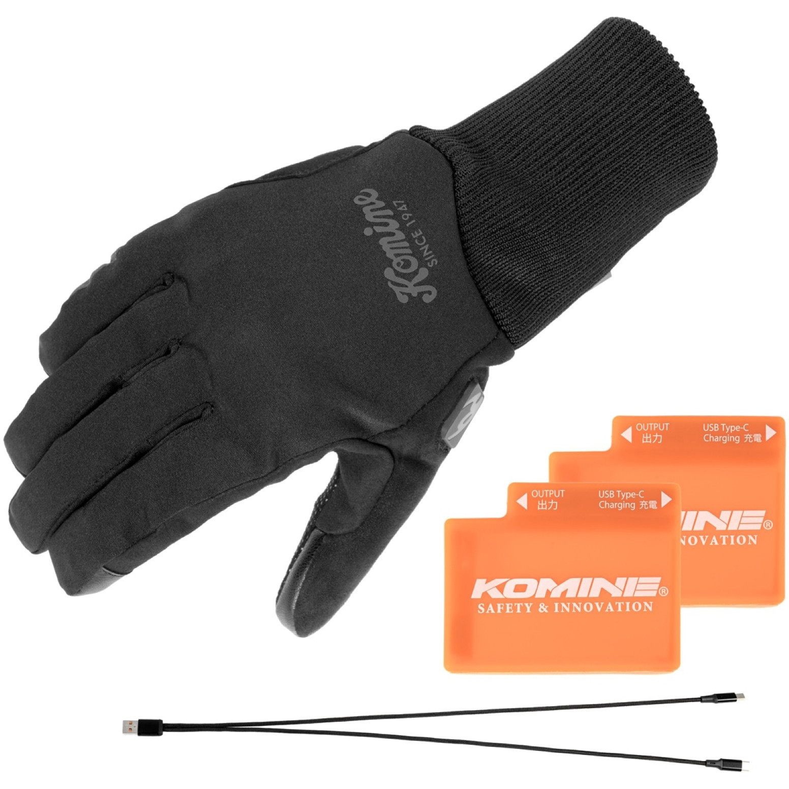 08-220/BK/XS EK-220 ライディングヒートグローブセット コミネ