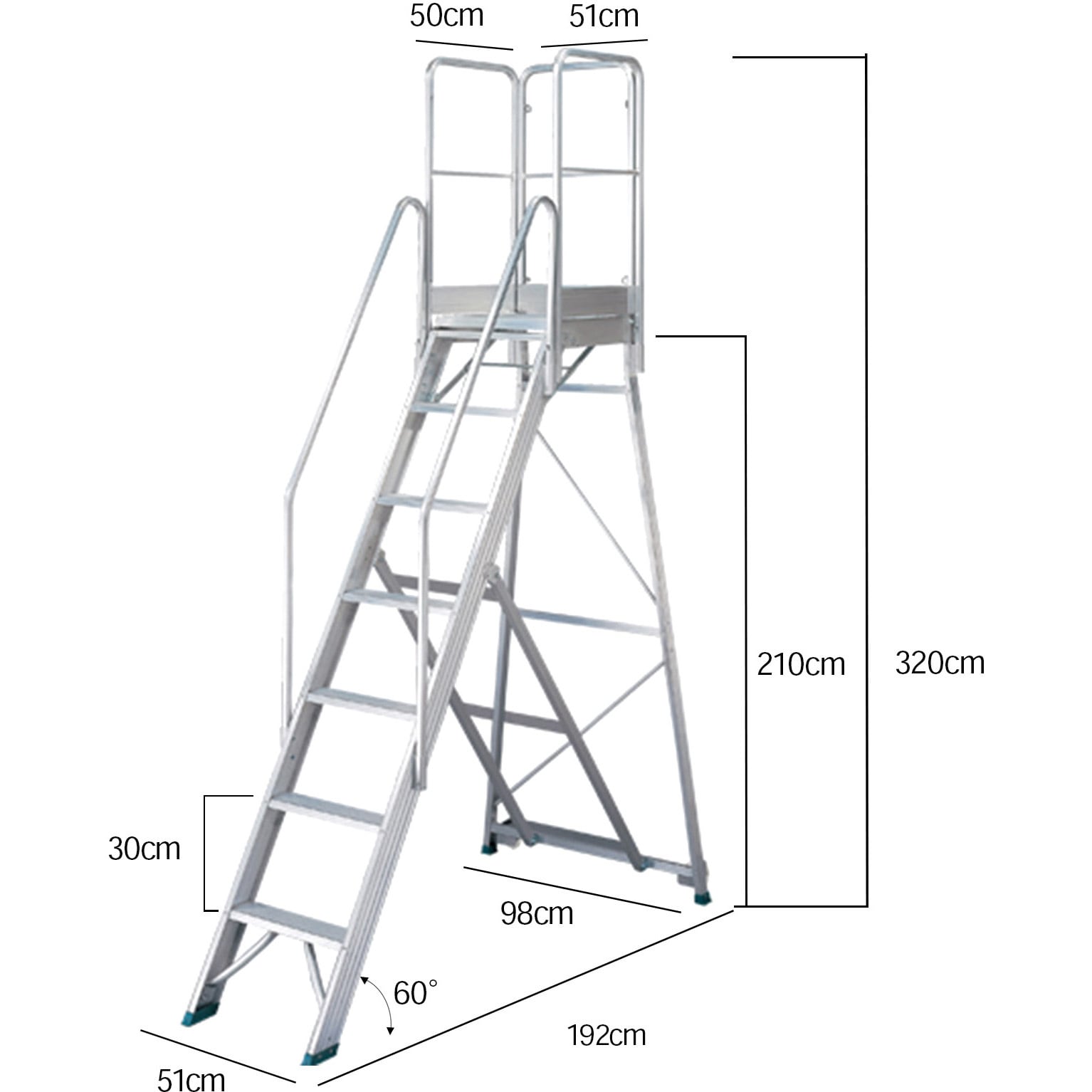 DAD-210(1100手摺付) 作業台 ライトステップDAD 長谷川工業 DAD-210(1100手摺付) 作業台 ライトステップDAD 長谷川工業