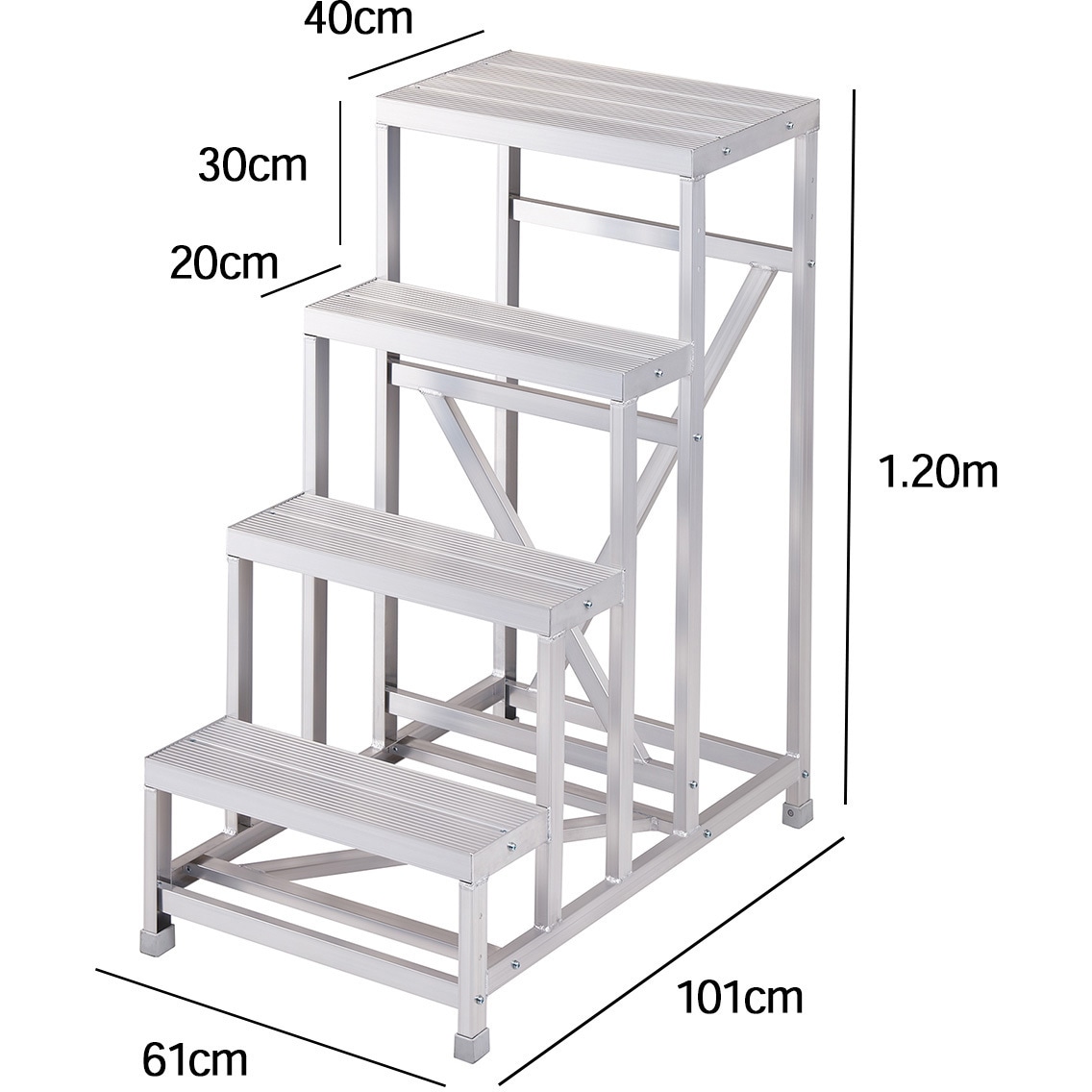 DB4-6412 組立作業台 DB ライトステップ 長谷川工業 天板高さ1.2m天板