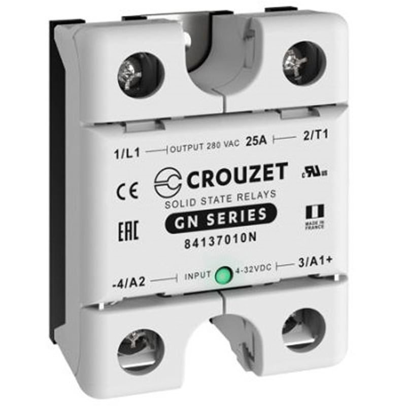 84137010N ソリッドステートリレー 最大負荷電流：25 A 最大負荷電圧：280 Vrms パネルマウント CROUZET 1個 84137010N