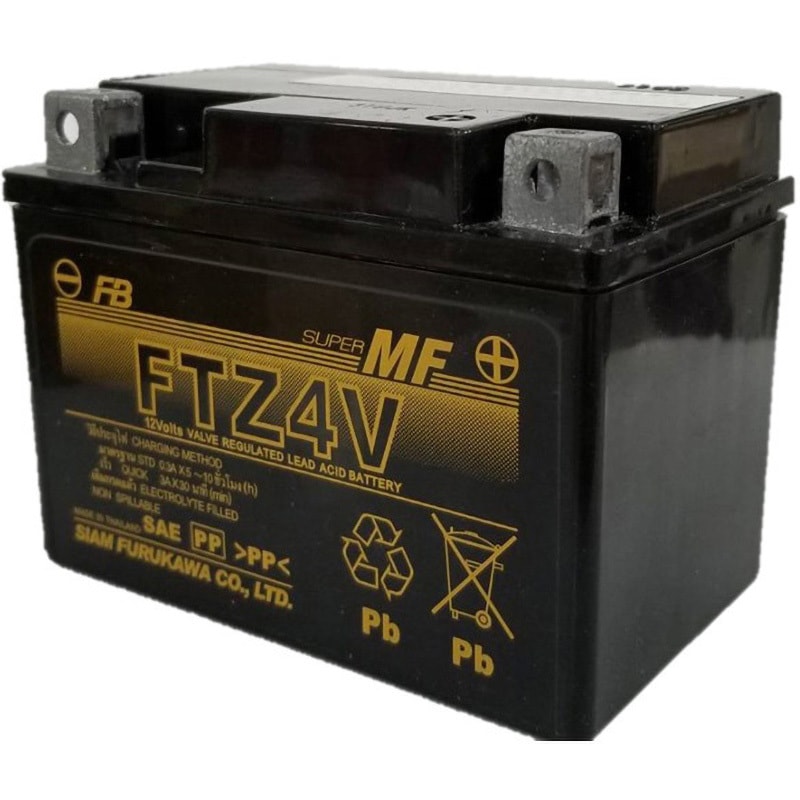 FTZ4V 12V高始動形VRLA(制御弁式)バッテリー(電解液注入済タイプ) 1個