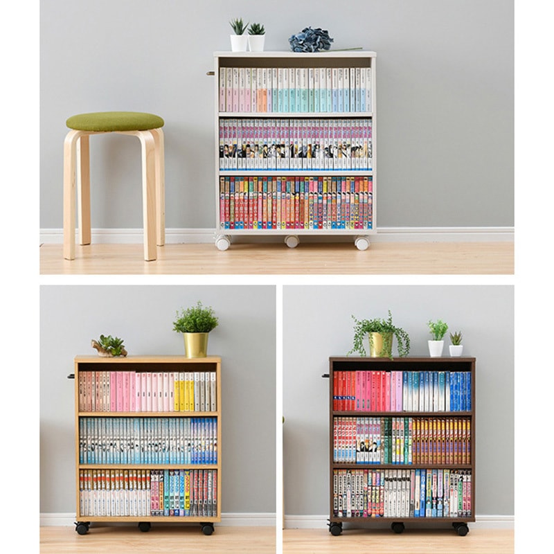 CCW-7055CR(JW) キャスター付き コミックラック YAMAZEN(山善) ジョイ