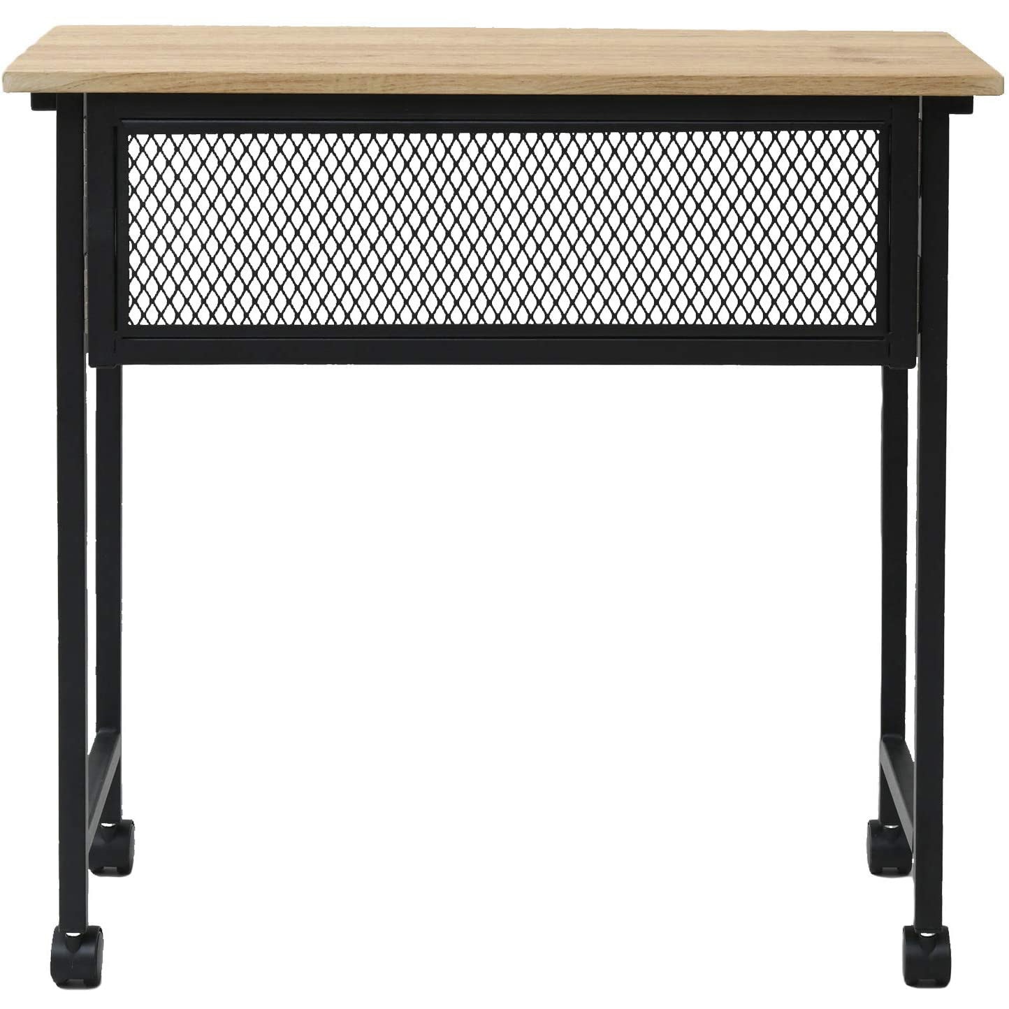 VMPD-7236C(OAK/SBK) 折りたたみテーブル キャスター付き YAMAZEN(山善) 高さ700mm幅720mm奥行360mm