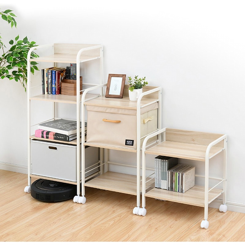 YZCR-2(NM/IV) ラック 2段 キャスター付き YAMAZEN(山善) 組立式