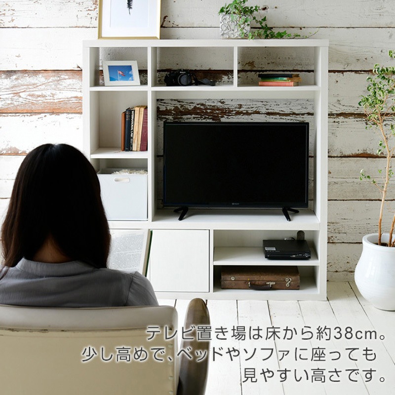 CTVR-1312(WL3D) ハイタイプ テレビ台 YAMAZEN(山善