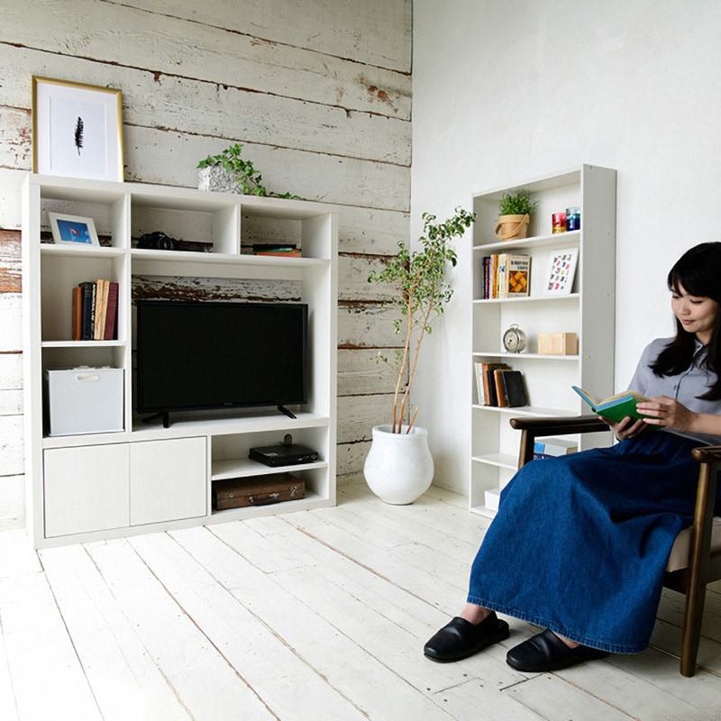 CTVR-1312(WL3D) ハイタイプ テレビ台 1台 YAMAZEN(山善) 【通販