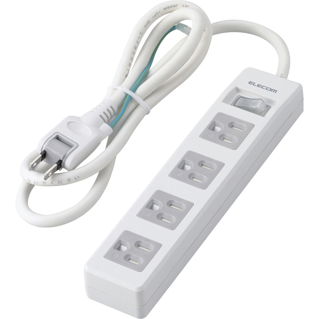 T-T09-3410WH/RS 電源タップ 延長コード 4個口 3P マグネット 一括