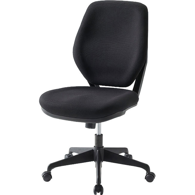 LUX-39BK LUXチェア 布 井上金庫販売 キャスターあり ガスシリンダー式座昇降 ブラック色 幅525mm奥行628mm高さ947～1037mm