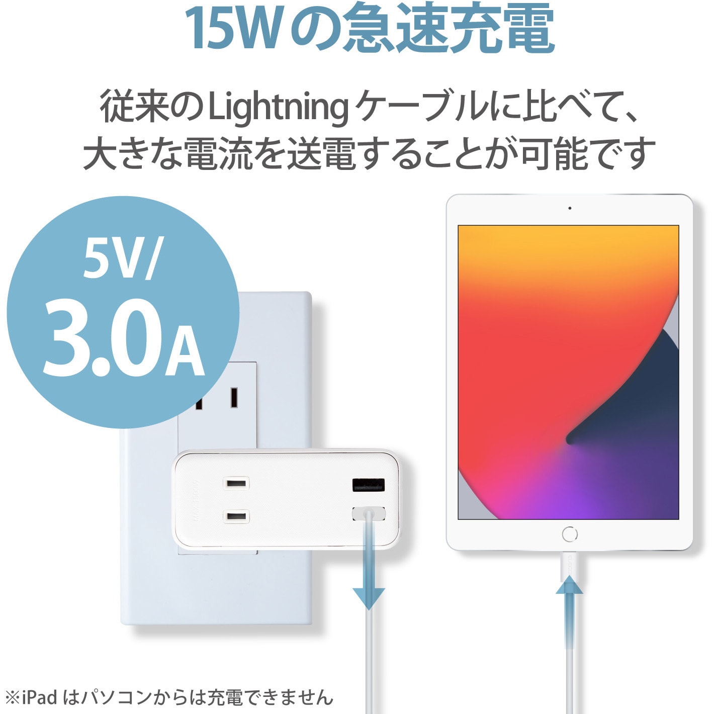 市場 エレコム スタンダード Lightningケーブル MPA-UAL20WH