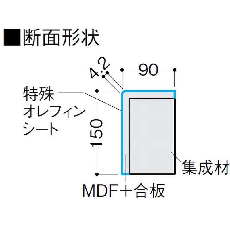 YNZ12-26PE 玄関造作材 上がり框 特殊加工化粧シート 大建工業