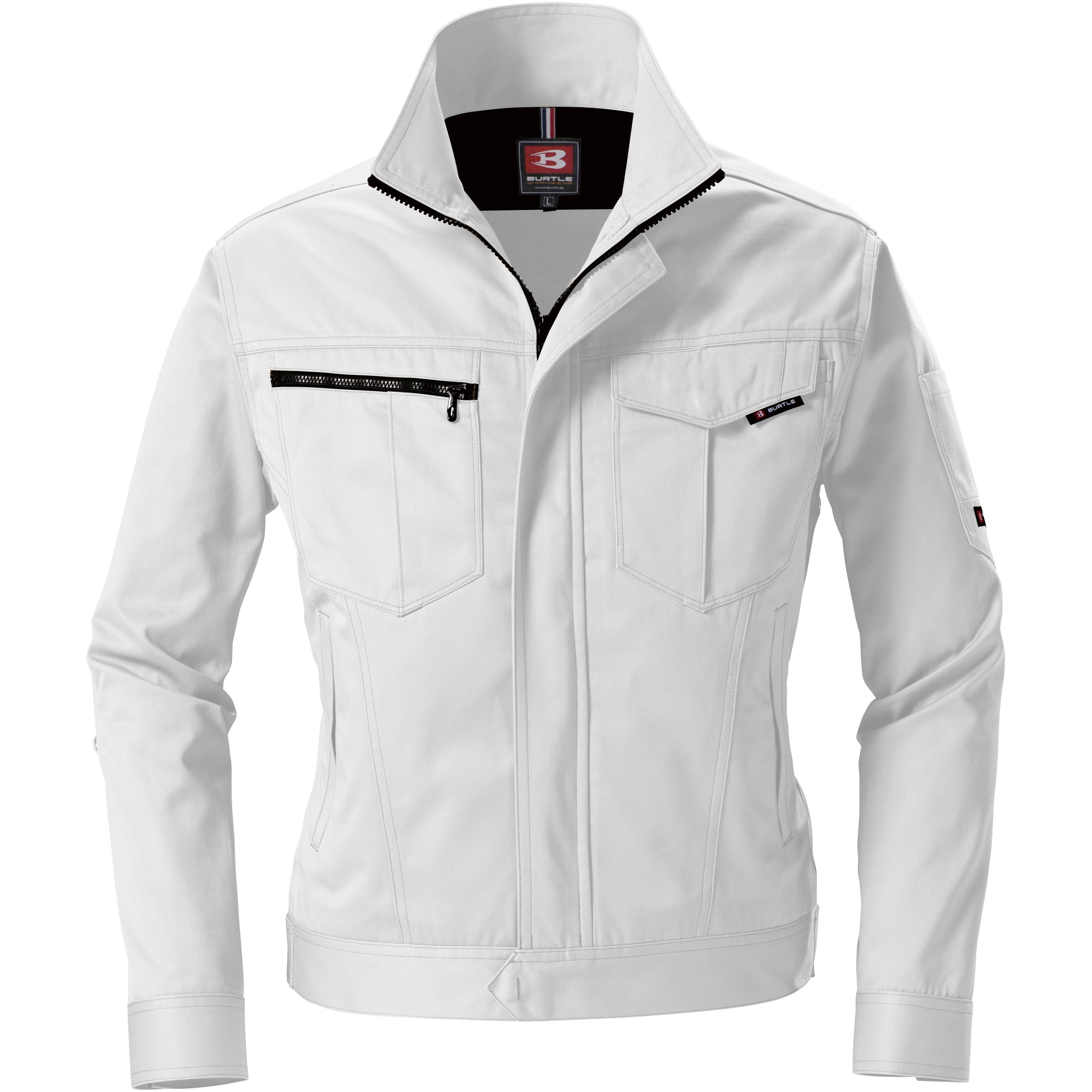 6071-5-4L 作業服”6071シリーズ”ブルゾン バートル 混率(%):ポリエステル65/綿35 シルバー色 4L着丈71cm