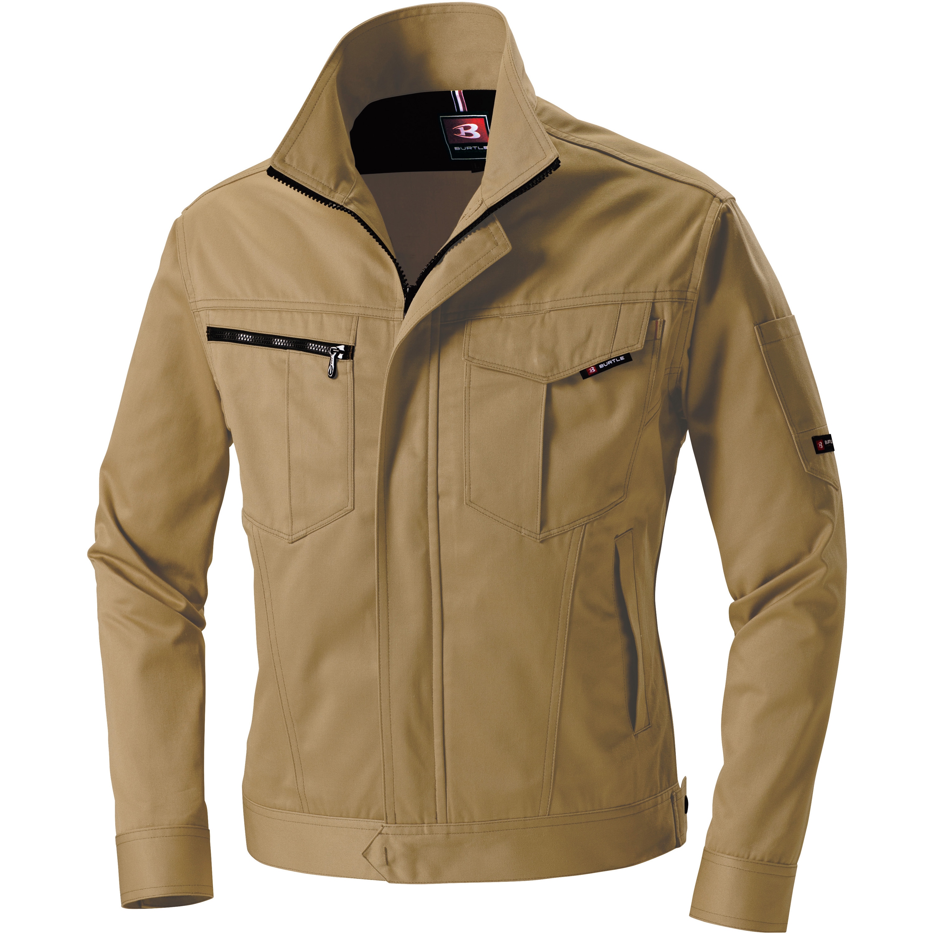 6071-24-5L 作業服”6071シリーズ”ブルゾン バートル 混率(%):ポリエステル65/綿35 キャメル色 5L着丈71cm