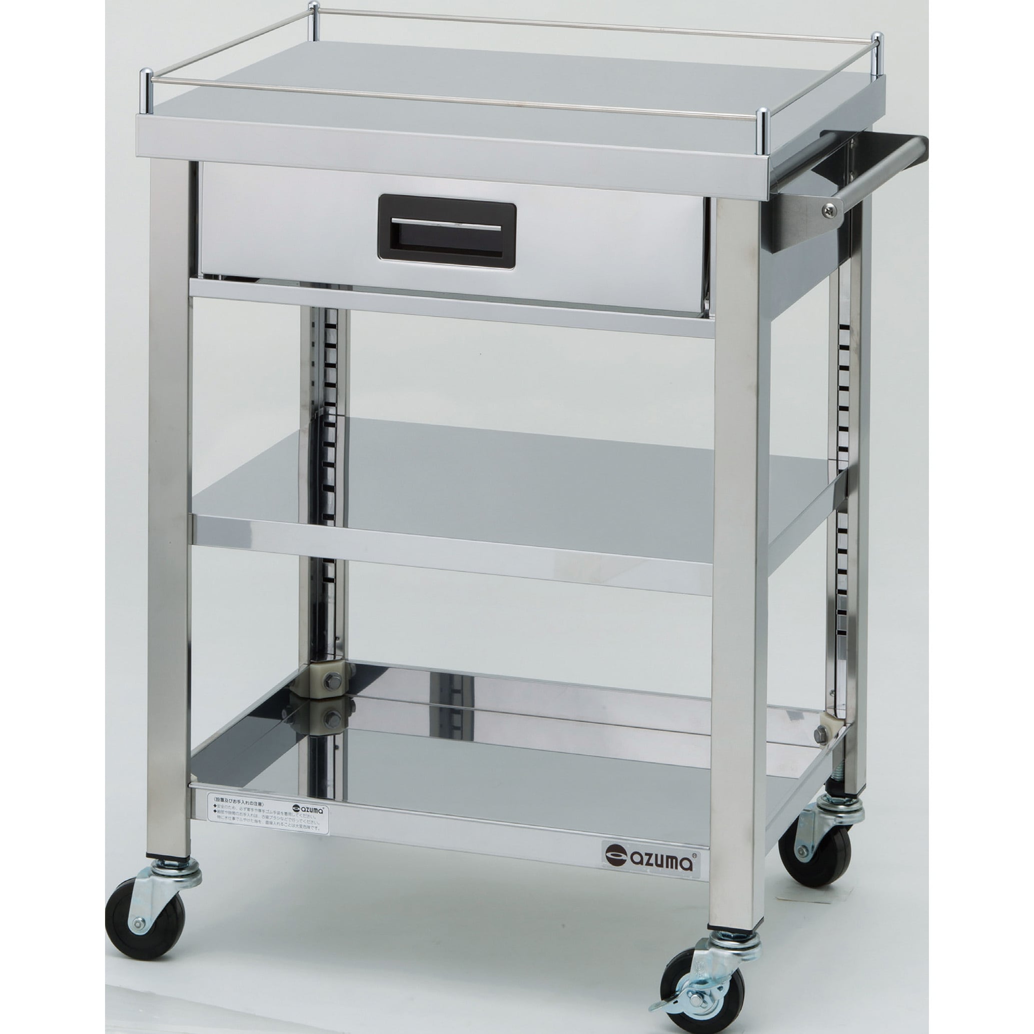 4GWGO3-600K ステンレス製ワゴン GWGシリーズ アズマ 荷重100kg 幅600mm奥行450mm  4GWGO3-600K