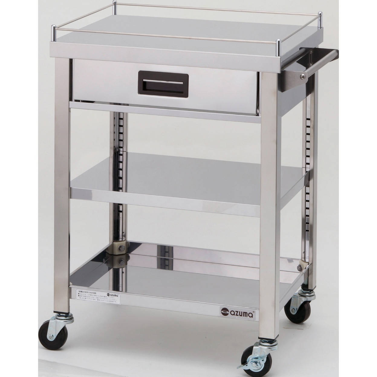 4GWGO3-900K ステンレス製ワゴン GWGシリーズ アズマ 荷重100kg 幅900mm奥行450mm  4GWGO3-900K