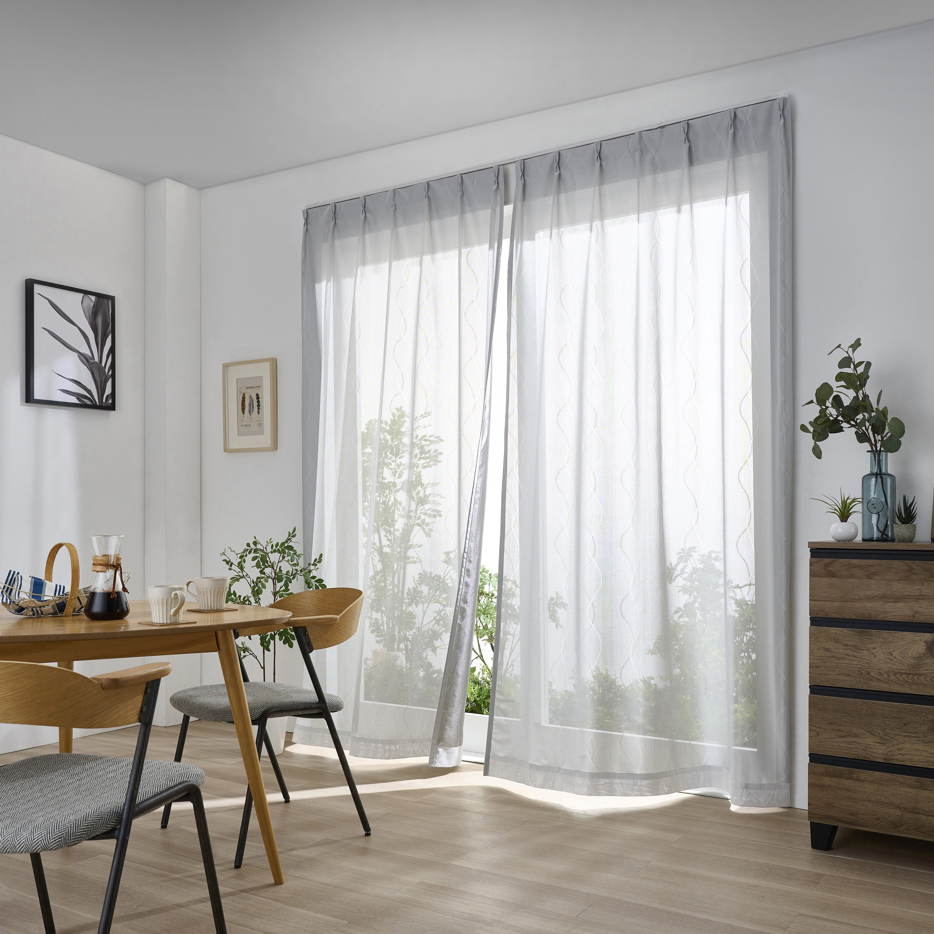 ＭＡＳＡ 日射熱をカット 冷房効率も助ける レースカーテン　150ｘ198　２枚 MASA 日射熱をカット 冷房効率も助ける レースカーテン 150x198