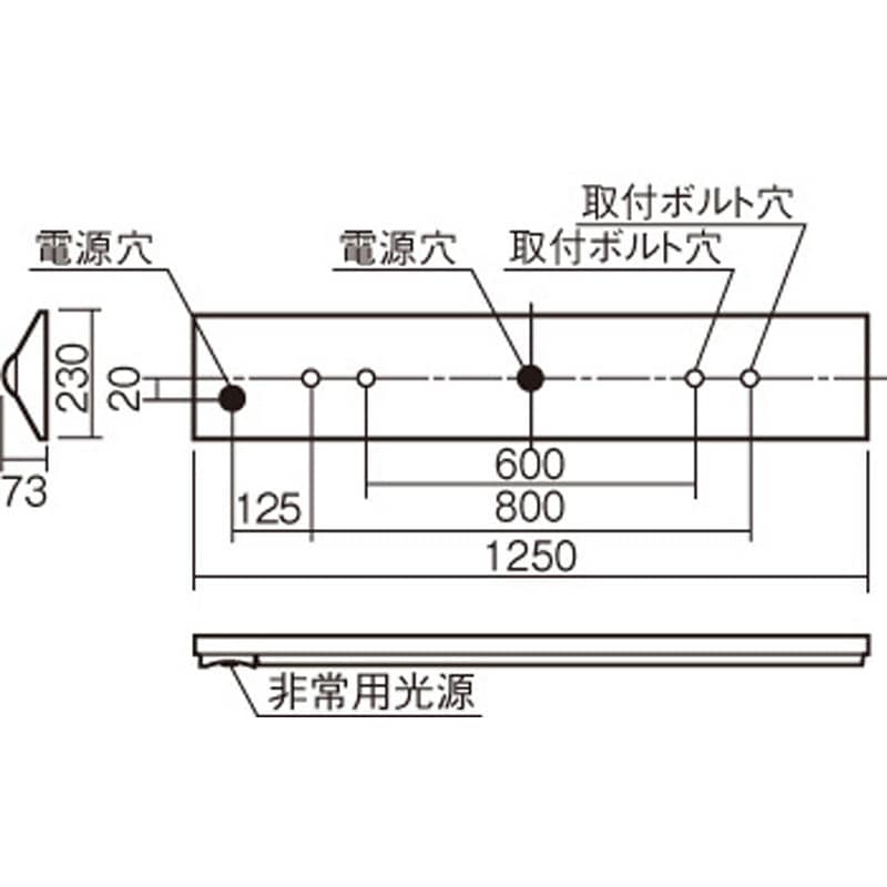 NNLG48123 非常灯 LED非常用照明器具 電源別置型 組込型 iDシリーズ リニューアル専用器具本体 パナソニック(Panasonic)  長さ1250mm NNLG48123 - 【通販モノタロウ】