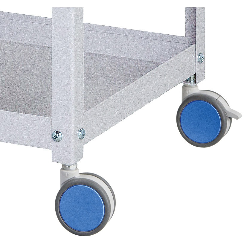 ヤマテック 色彩ワゴン 3段キャビネット付き ブルー W400XD400 ■▼195-5837 CWCLC-3-BL 1台