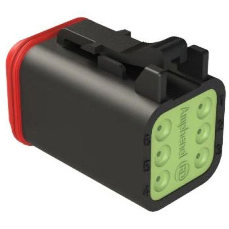 AT06-6S-RD01BLK ケーブルコネクタ 6極 メス 自動車用コネクタ 1袋 700個入 1袋(700個) AMPHENOL 【通販モノタロウ】