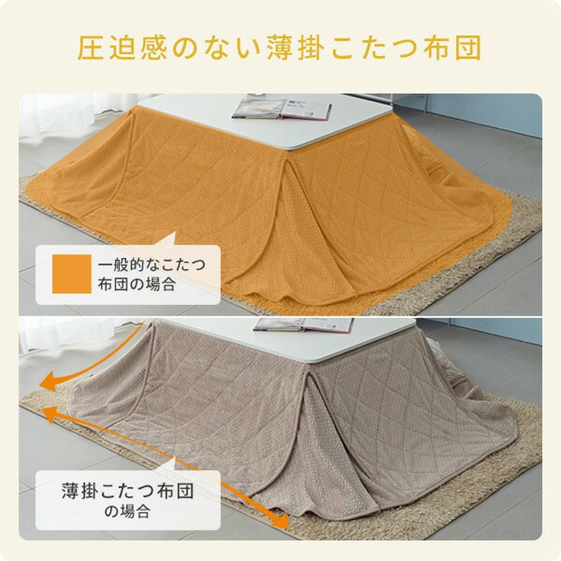 NCK-80603(BK/BR)-FSET こたつ布団セット 長方形 一人用 80x60cm