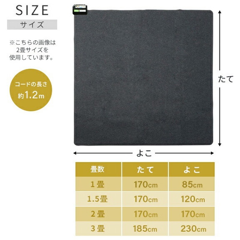 SUT-152 空気をキレイにする ホットカーペット YAMAZEN(山善) 縦120cm