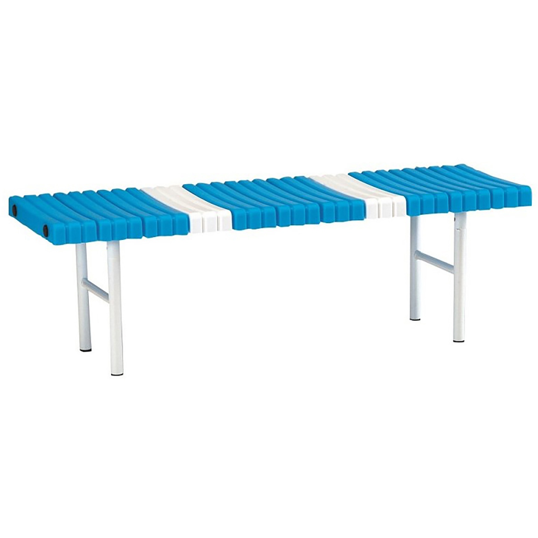 長さ120cm パークベンチスチール ライトブルー EVERNEW(エバニュー) 高さ370mm幅1170mm奥行395mm