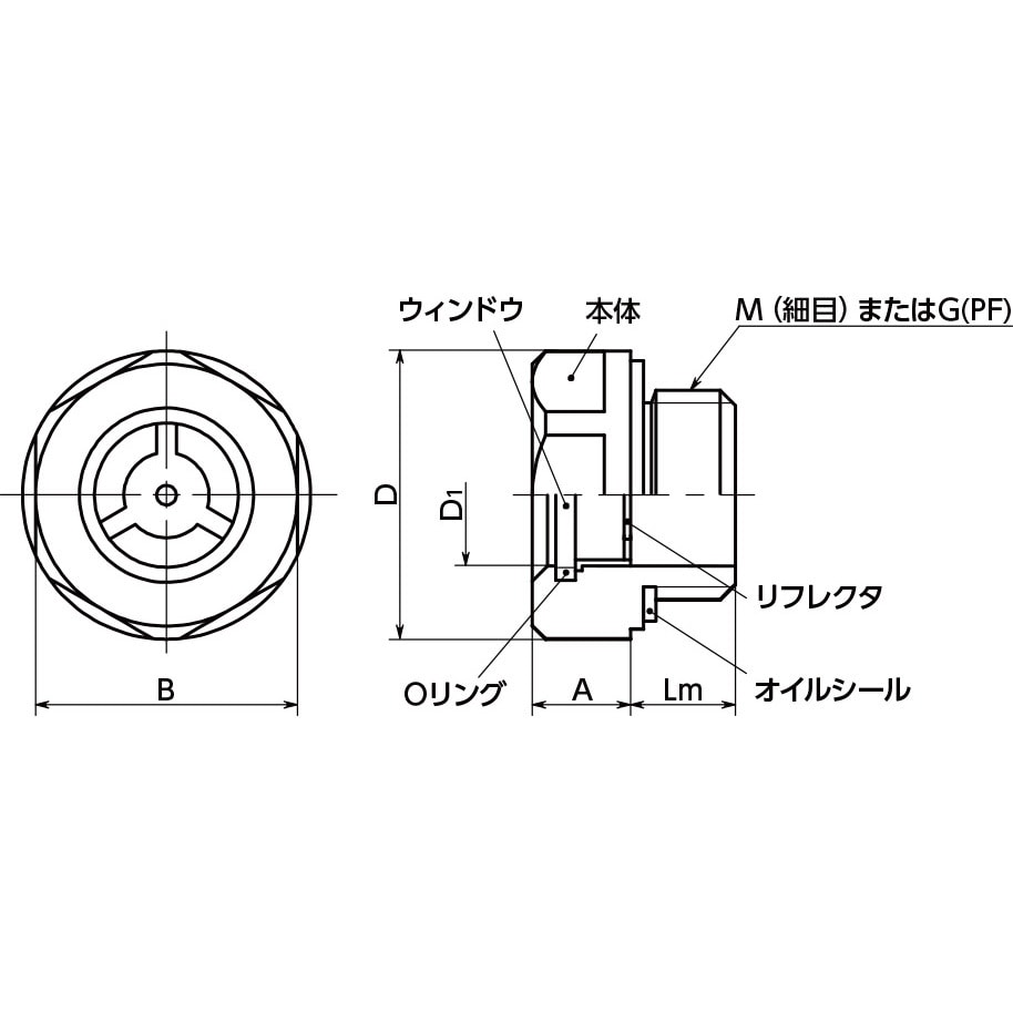 Qlgmh 18 M27 1 5 A オイルレベルウィンドウ 1個 鍋屋バイテック Nbk 通販サイトmonotaro