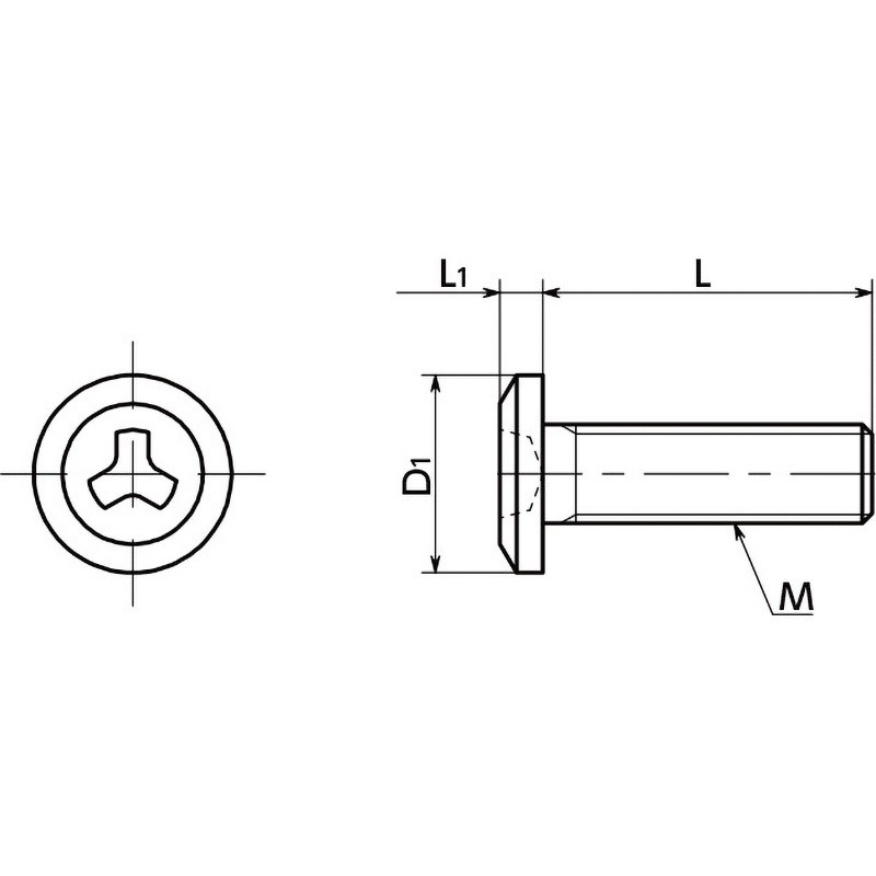 SRSHS-M2.5-5 いたずら防止極低頭ボルト NBK(鍋屋バイテック会社