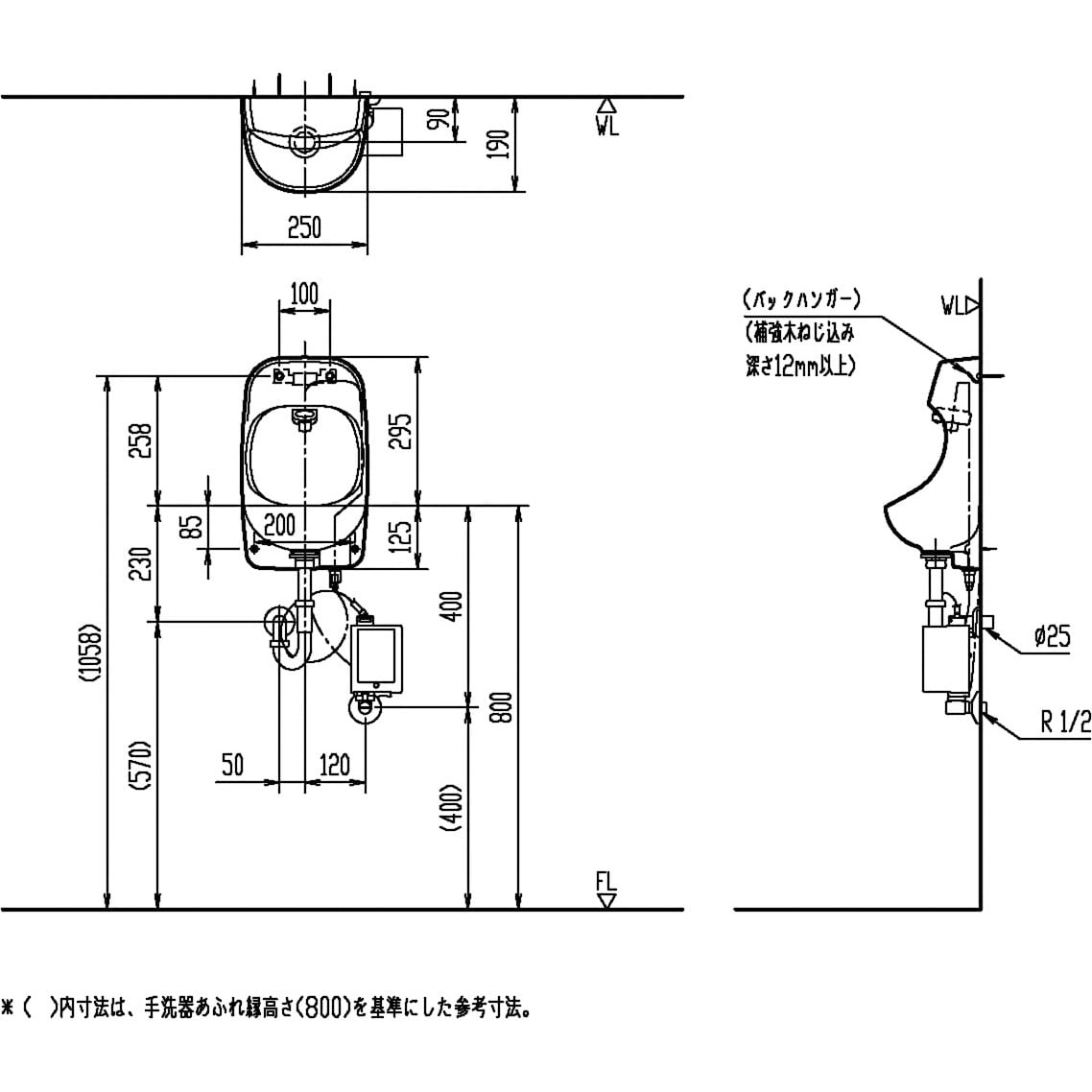 AWL-71U3AM(P)/BW1 壁付手洗器(コンパクトタイプ)自動水栓タイプ 1個 LIXIL(INAX) 【通販モノタロウ】