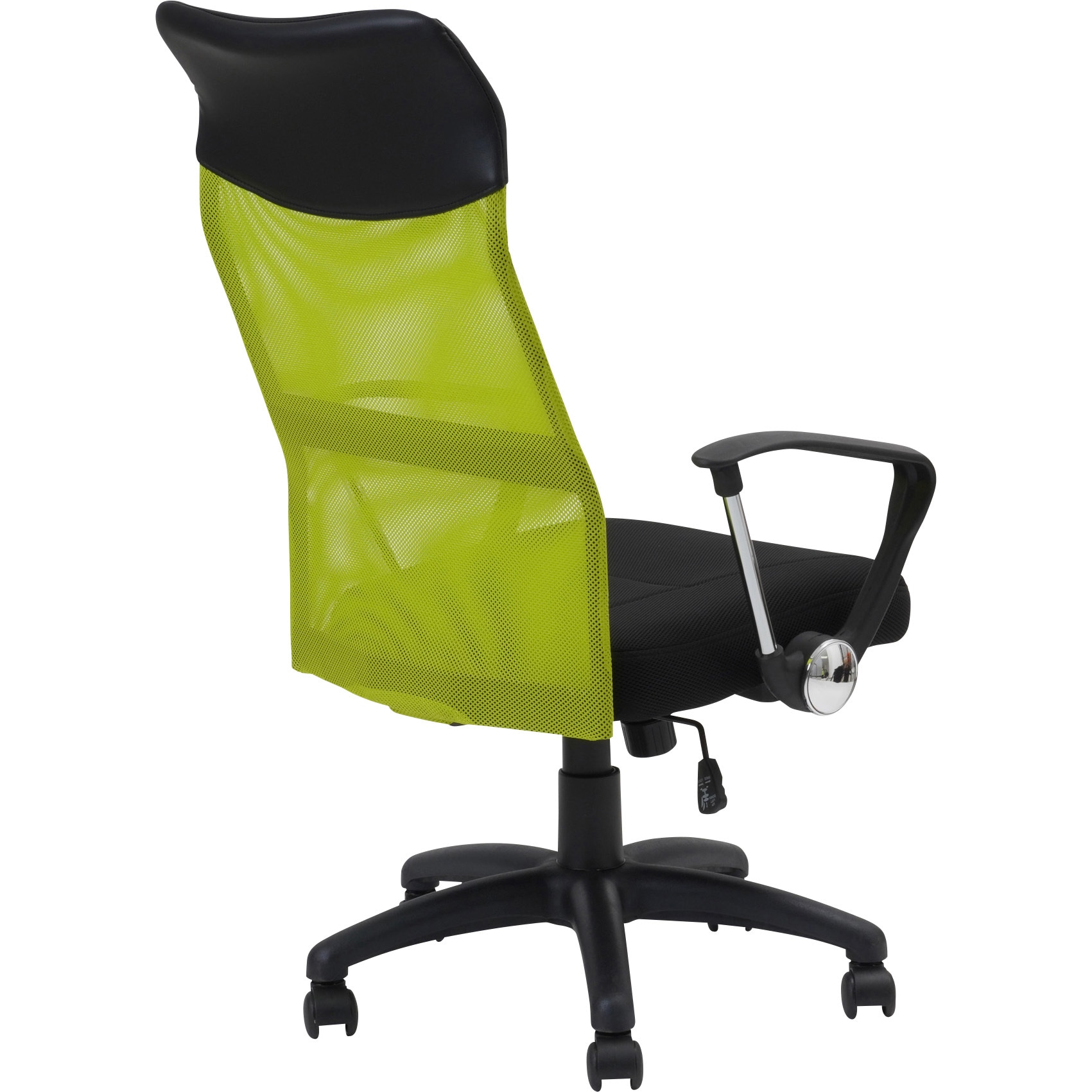 ハイバック チェア グリーン 肘付き メッシュ素材 ヘッドレスト 組立品 ネットチェア ハイバック 肘掛け付き モノタロウ ヘッドレストあり