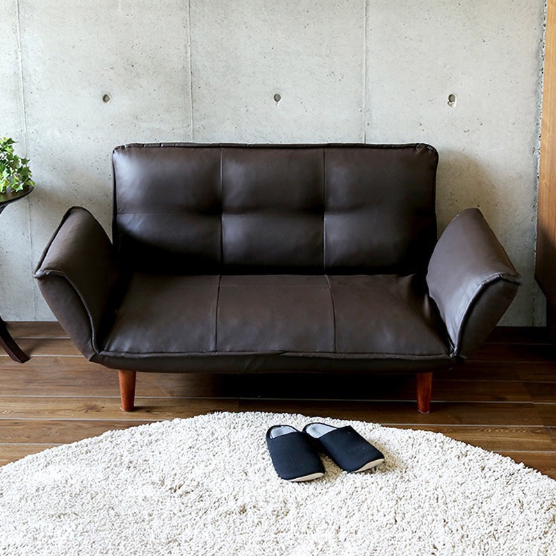 1人掛ソファ(PVCレザー)5段階リクライニング、フロアソファ、カウチ